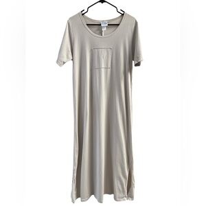 Vintage grey cotton short sleeve t shirt maxi dress